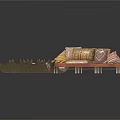 Modern Sectional Sofa With Striped Cushions Colorful Upholstery And Comfortable Design