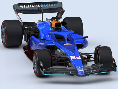 Williams Racing Blue Formula One Racing Car Featuring Number 23 Details 3d model