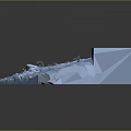 Snow Covered Terrain Scene With Icebergs And Small Snowy Ground Object
