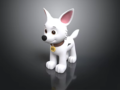 puppy cartoon cute white pet character child land animal wild animal large animal 3d model