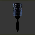 Durable Brush With Black Handle And Blue Bristles On Gray Background