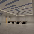 Serene SPA Sauna Interior With Blue Striped Ceiling And Comfortable Relaxation Lounges