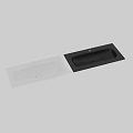 White Rectangular Countertop Washbasin With Smooth Surface And Modern Design