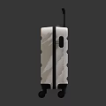 Two Modern White Suitcases With Telescopic Handles Rolling Wheels And Durable Shells 3d model