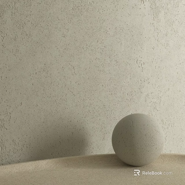 Circular Spherical Component On Light Colored Surface With Beige Rough Textured Wall 3d model 