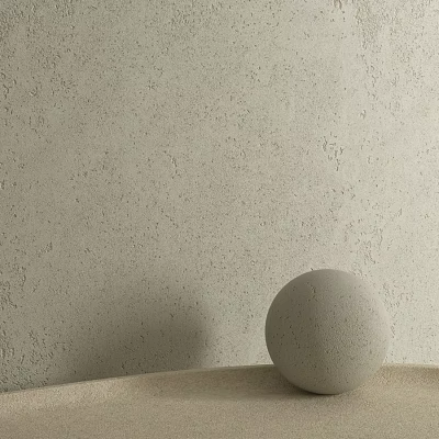Circular Spherical Component On Light Colored Surface With Beige Rough Textured Wall 3d model