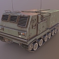 MLRS multiple rocket launcher rocket launch system armored vehicle launch vehicle infantry fighting vehicle low face number low model simple model game film and television level realistic 3d model