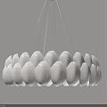 Modern White Shell Shaped Chandelier With Transparent Layers And Warm Illumination