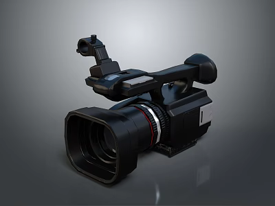 Professional Digital Video Camera With High Definition Optic Lens And Ergonomic Handgrip 3d model