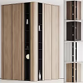 Modern Decorative Cabinet with Wooden Finish Open Shelves and Closed Storage Design