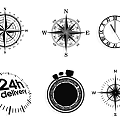 Compass Scale Direction Compass Steering Wheel Azimuth Compass Wall Decorative Element Symbol Icon Silhouette 3d model
