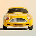 Yellow Vintage Sports Car With Classic Design And Smooth Body Lines