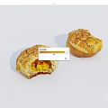 Fresh Flaky Pastry Two Pieces One Cut Open Showing Yellow Filling