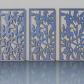 Blue Decorative Swing Door Panels With Carved Floral Patterns And Modern Design