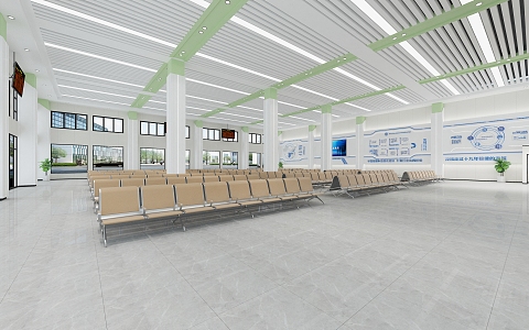 Station Waiting Hall 3d model