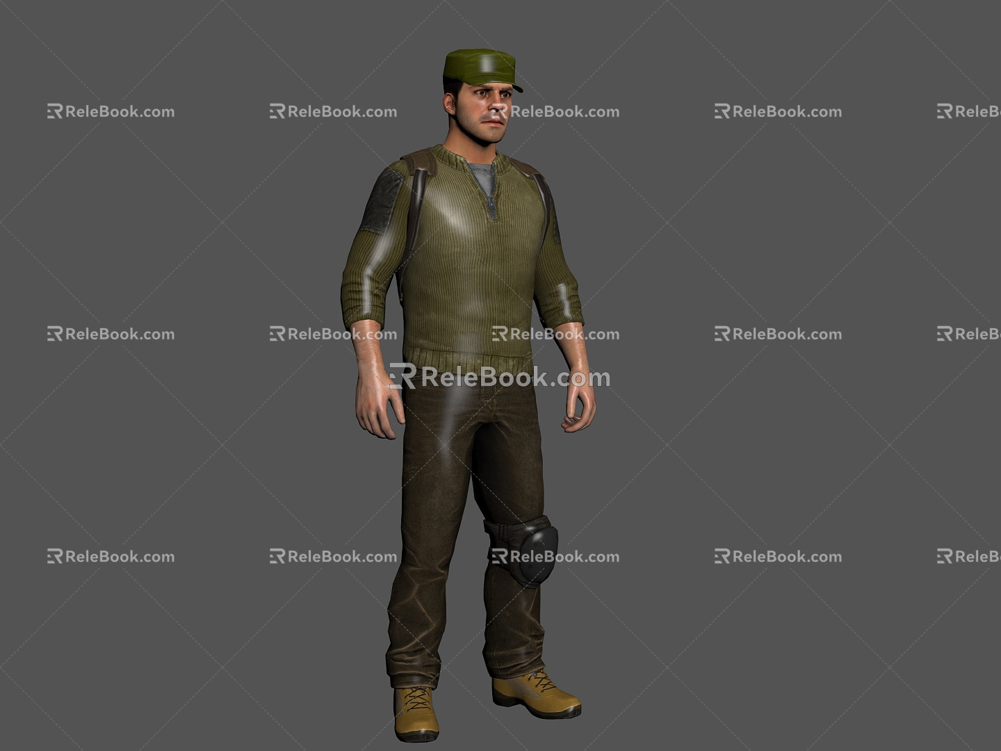 Figure Man Worker Hat 3d model