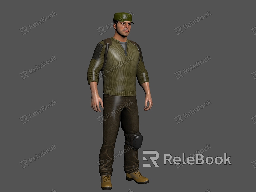 Figure Man Worker Hat model