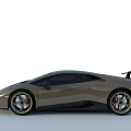 Tan Lamborghini Sports Car With Sleek Body Rear Spoiler And Alloy Wheels