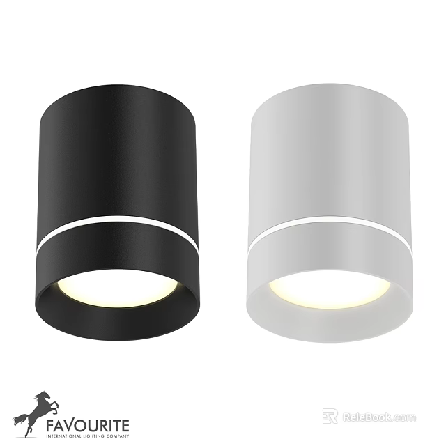 Modern Black And White Cylindrical Ceiling Lights With Sleek LED Design 3d model 