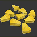 Yellow Wood Stone Blocks Processed Natural Material Products Displayed In Group