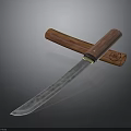 Traditional Handcrafted Knife with Wooden Handle and Sheath Hammered Blade Texture for Collection