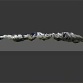 3D Garden Landscape Model Showcasing Mountain Ranges Vegetation and Water Bodies