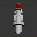 Hardware Tool Valve with Red Handle and Metal Body for Plumbing Applications 3d model