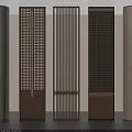 Modern Wooden Room Dividers With Lattice Slatted Panel Design For Interior Space Separation