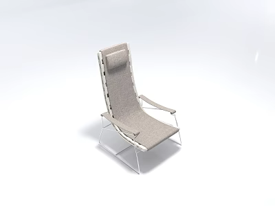 Modern Single Chair with Fabric Seat and Metal Frame Armrest Design 3d model
