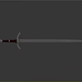 Medieval Style Sword With Metal Blade Red Hilt And Decorative Crossguard