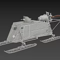 Industrial Design Snow Vehicle With Ski Base Propeller And Mechanical Structure 3d model