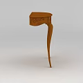 Technology Exhibition Hall Showcasing Classic Wooden Carved Table With Slender Legs
