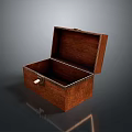 Open Wooden Storage Box With Natural Wood Grain And Metal Clasp For Daily Use