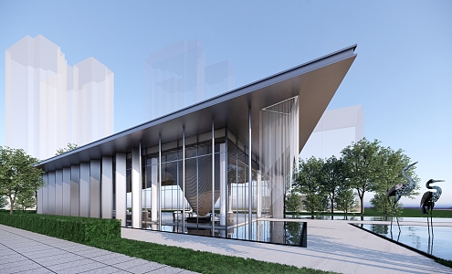 Modern Sales Office Building Sales Office 3d model