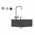 Stainless Steel Double Bowl Kitchen Sink With Folding Drying Rack And Faucet
