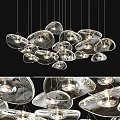 Modern Transparent Glass Pendant Lights With Unique Cloud Shaped Design For Interior Illumination