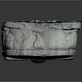Traditional Stone Furniture With Intricate Carved Patterns Recessed Section And Square Brick Textured Base