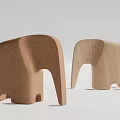 Elegant Elephant Shaped Sofa Stools In Brown And Wooden Design For Living Room Decor