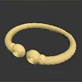 Elegant Shiny Gold Bracelet With Braided Texture And Animal Head Ends For Daily Wear