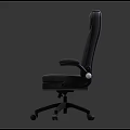Black Leather Office Chair With Ergonomic Armrests And Swivel Wheeled Base