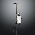 Adjustable Silver Metal Sports Equipment With White Square Device And Red Button Design