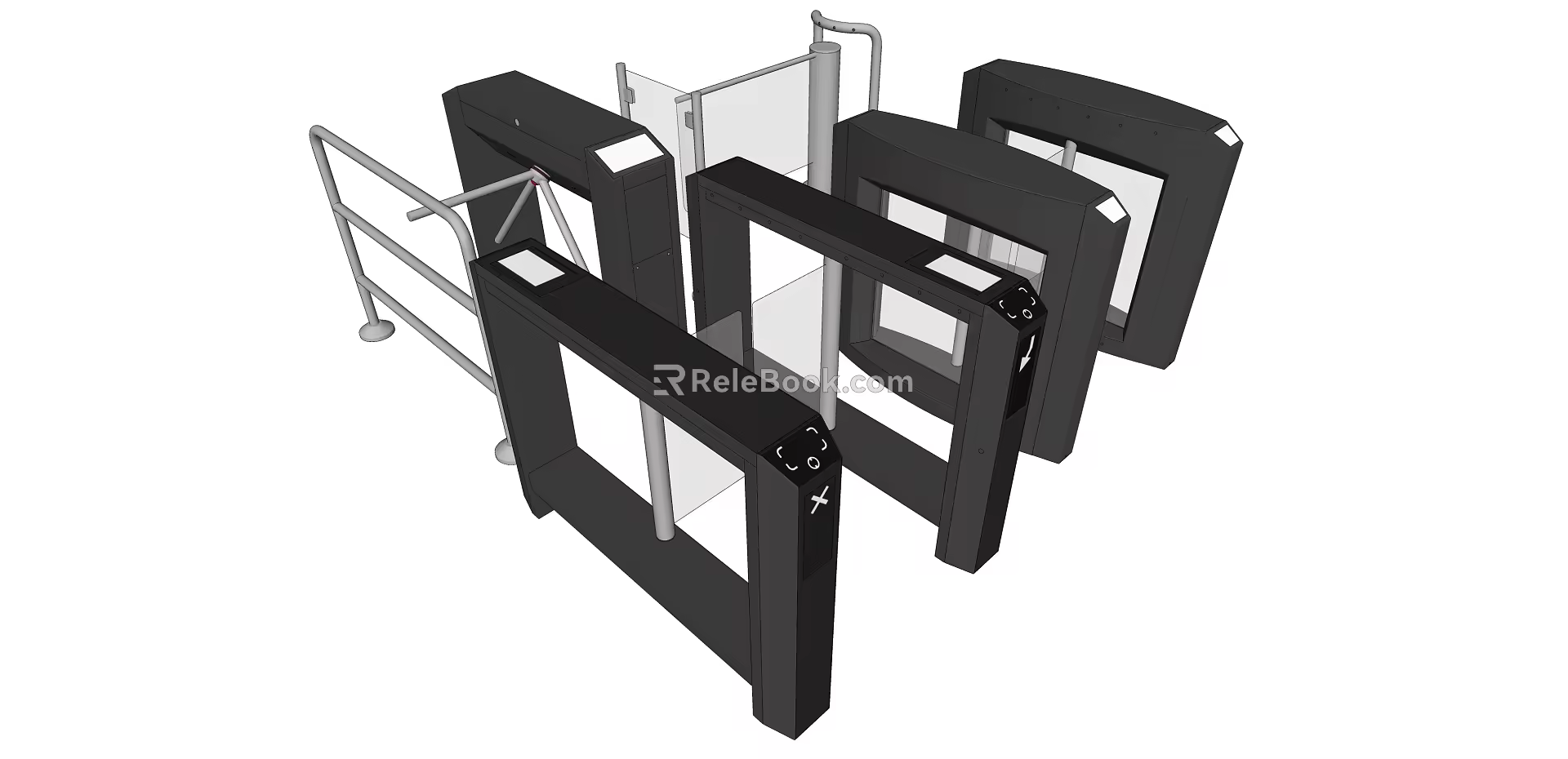 Modern gate access control machine security 3d model