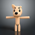 Cute Cartoon Puppy Doll with Light Brown Color and Extended Arms Legs