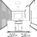 Modern Monitoring Room Public Security Bureau Research and Judgment Room Video Monitoring Center 3d model