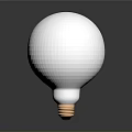 White Spherical Light Bulb With Copper Base And Grid Texture Against Gray Gradient Background 3d model
