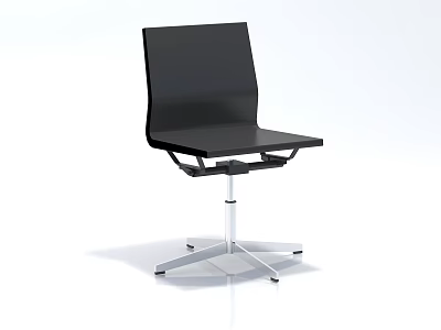 Modern Black Leisure Chair With Sleek Design And Sturdy Metal Swivel Base 3d model
