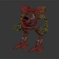 Futuristic Mechanical Robot With Armored Structure Heavy Weapons And Mechanical Legs