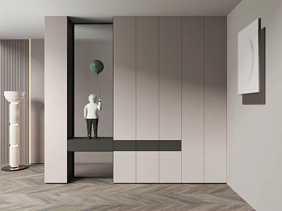 Modern shoe cabinet porch 3d model
