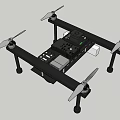 Black Quadcopter Drone With Four Propellers And Control Device Frame 3d model