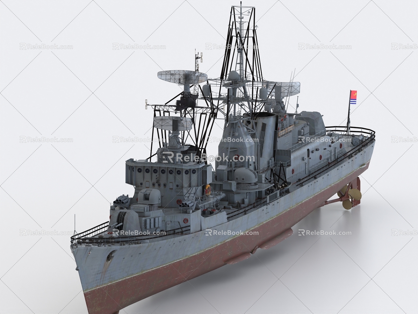 051 guided missile destroyer Zunyi ship cruiser patrol ship torpedo ship 3d model